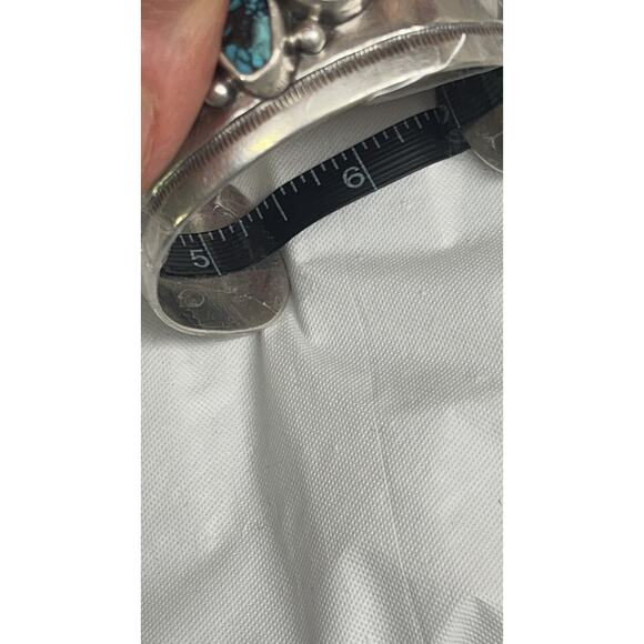 NATIVE AMERICAN STERLING SILVER NAVAJO CUFF BRACELET SIGNED WILSON PADILLA - Picture 9 of 16